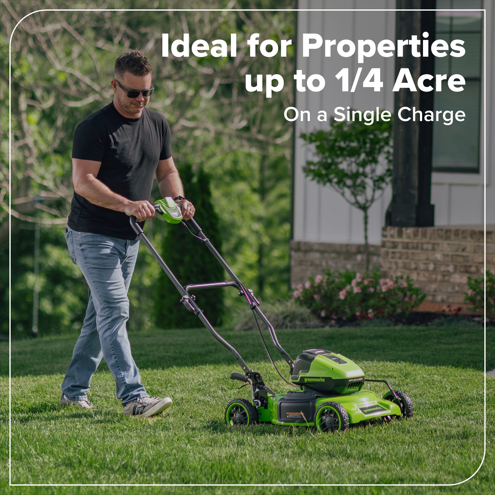 Greenworks 24-volt, 19-in Push Battery Walk Mower with (2) 4 Ah Batteries & Charger Included