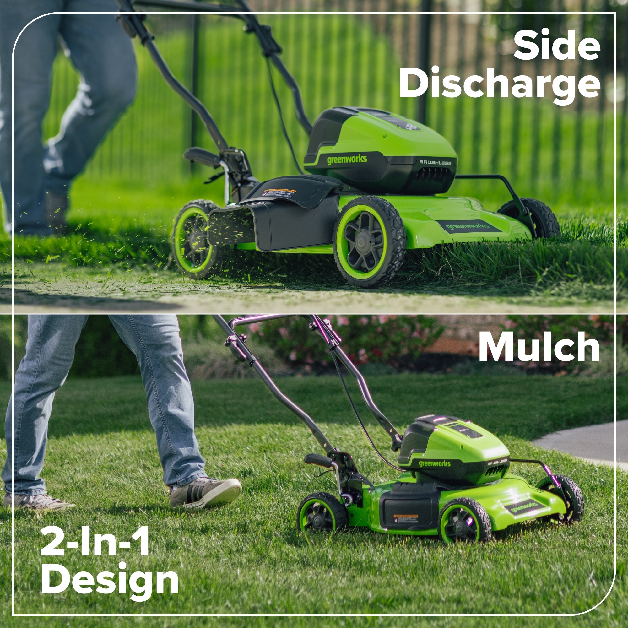 Greenworks 24-volt, 19-in Push Battery Walk Mower with (2) 4 Ah Batteries & Charger Included