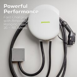 Greenworks Level 2 NEMA 14-50r Hardwired EV Electric Vehicle Charging Station-up to 48 Amps/ 240-Volts with 20-ft Cable