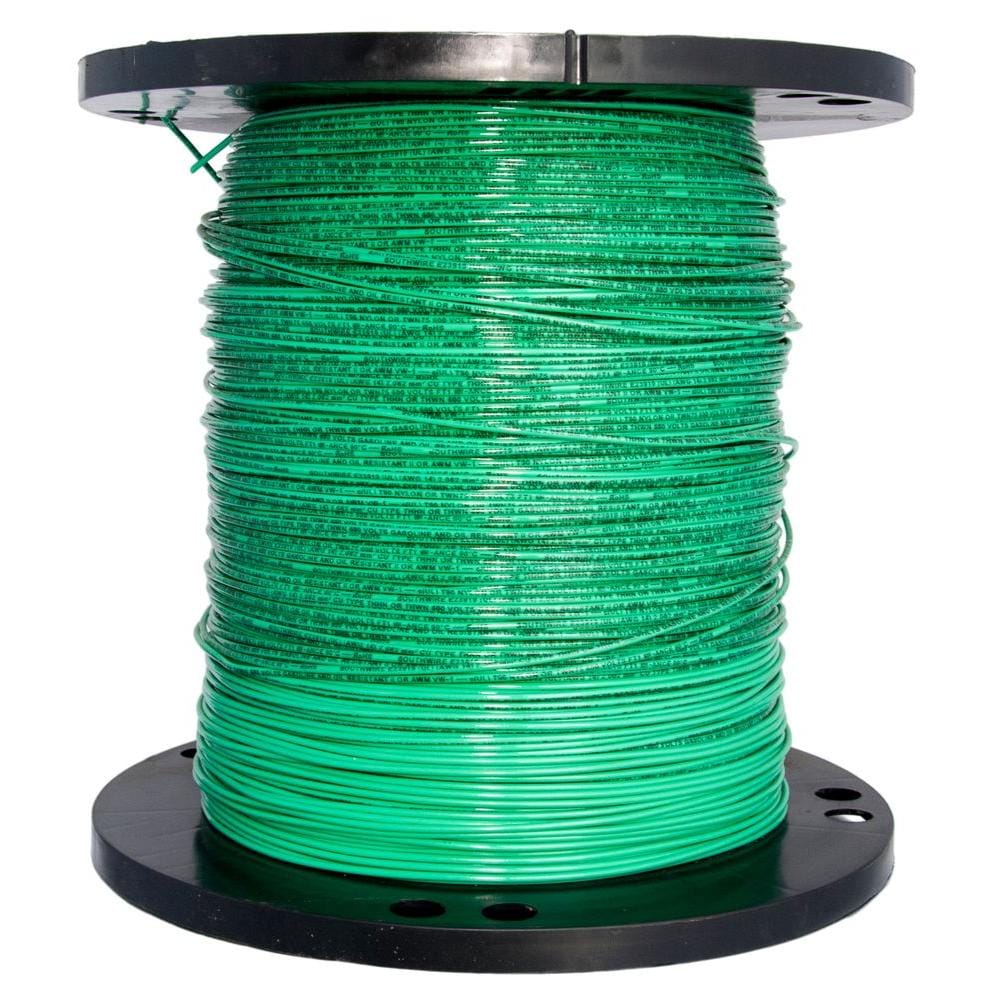 Southwire 2500-ft 14 -AWG Green Stranded Copper THHN wire ( By-the-roll )