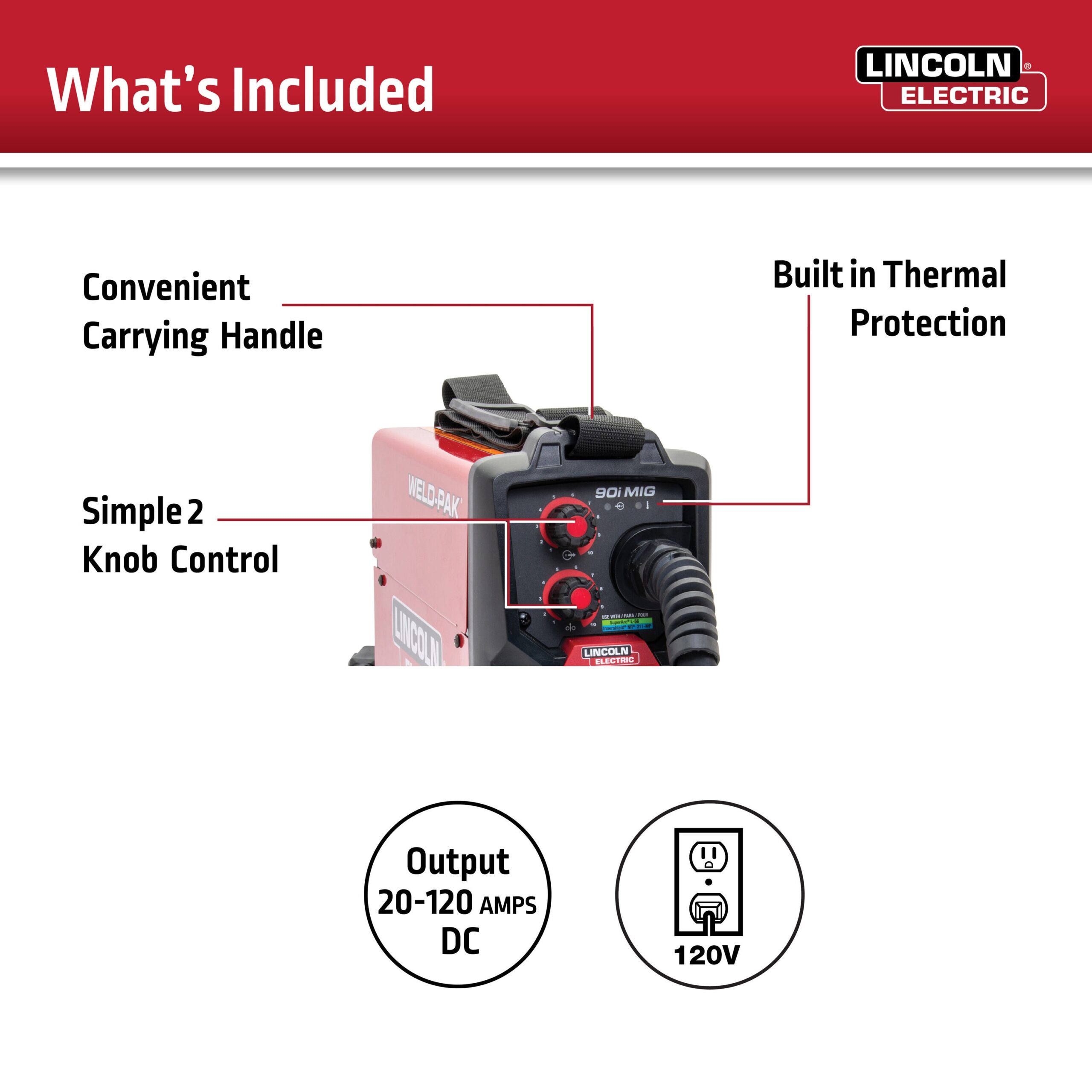 Lincoln Electric WELD-PAK 120 -Volt 120 -Amp MIG flux-cored Wire Feed Welder