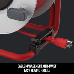 CRAFTSMAN Craftsman Contractor Grade Retractable Extension Cord, 75 Ft with 4 Outlets- 12AWG SJTW Cable- Outdoor Power Cord Reel