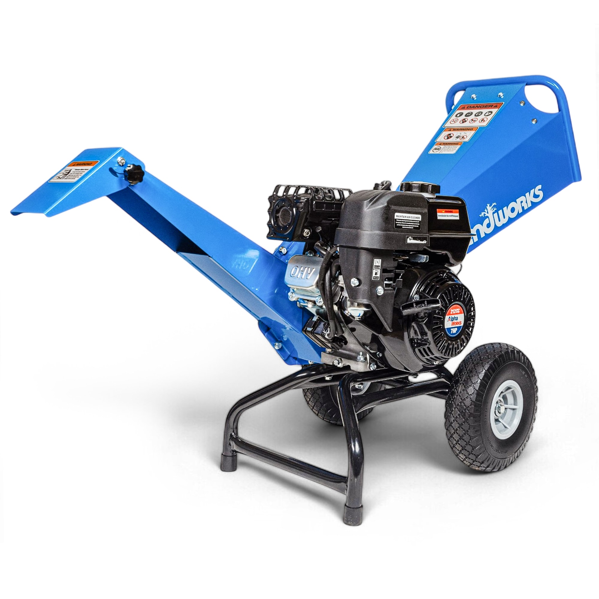 Landworks Manual 7 -HP Gas Wood Chipper, 3-in Maximum Branch Diameter