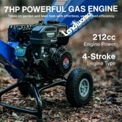 Landworks Manual 7 -HP Gas Wood Chipper, 3-in Maximum Branch Diameter