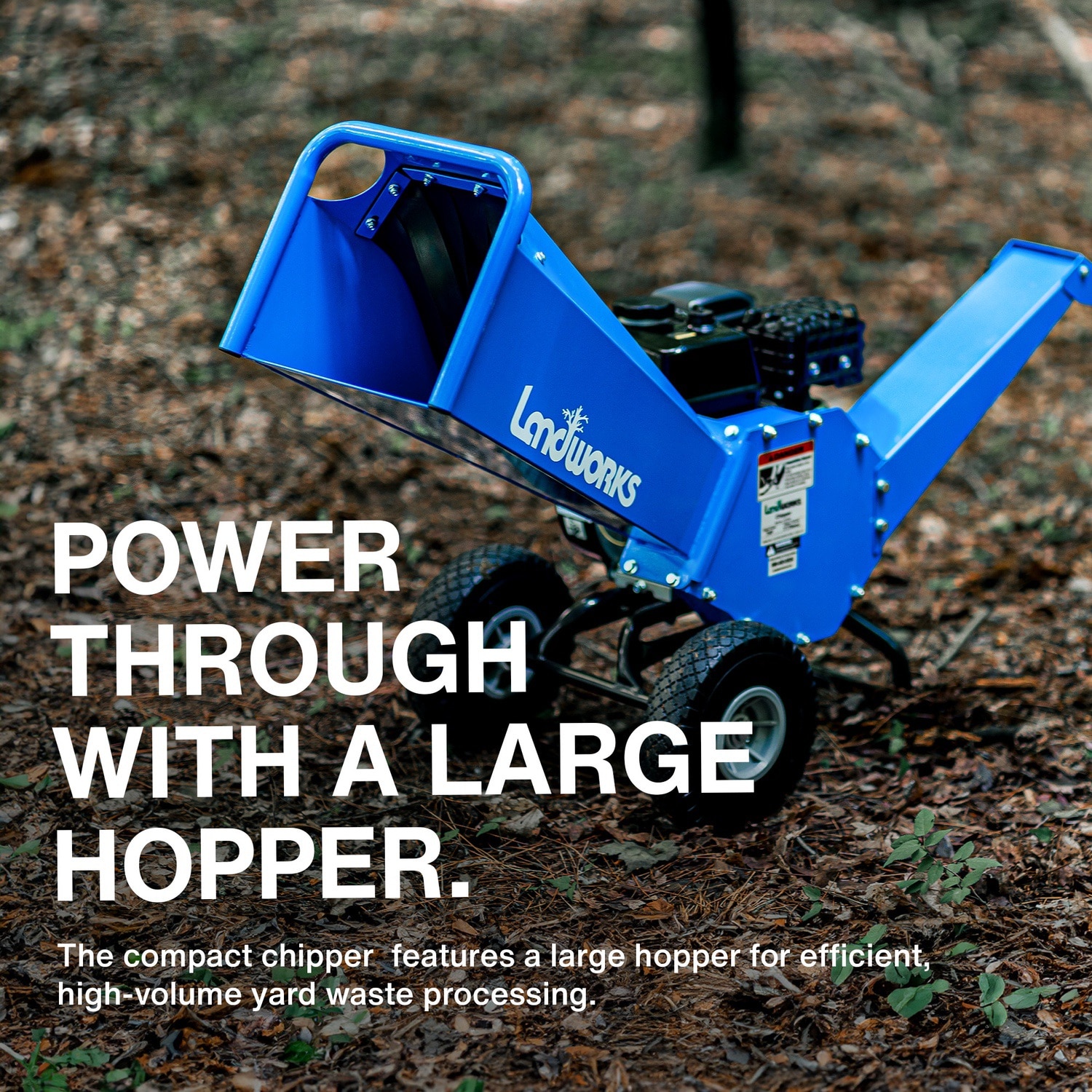 Landworks Manual 7 -HP Gas Wood Chipper, 3-in Maximum Branch Diameter