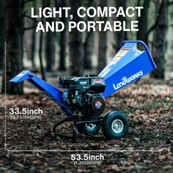 Landworks Manual 7 -HP Gas Wood Chipper, 3-in Maximum Branch Diameter