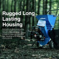 Landworks Manual 7 -HP Gas Wood Chipper, 3-in Maximum Branch Diameter 2-Bushel Bag Included