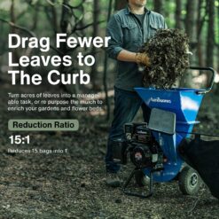 Landworks Manual 7 -HP Gas Wood Chipper, 3-in Maximum Branch Diameter 2-Bushel Bag Included