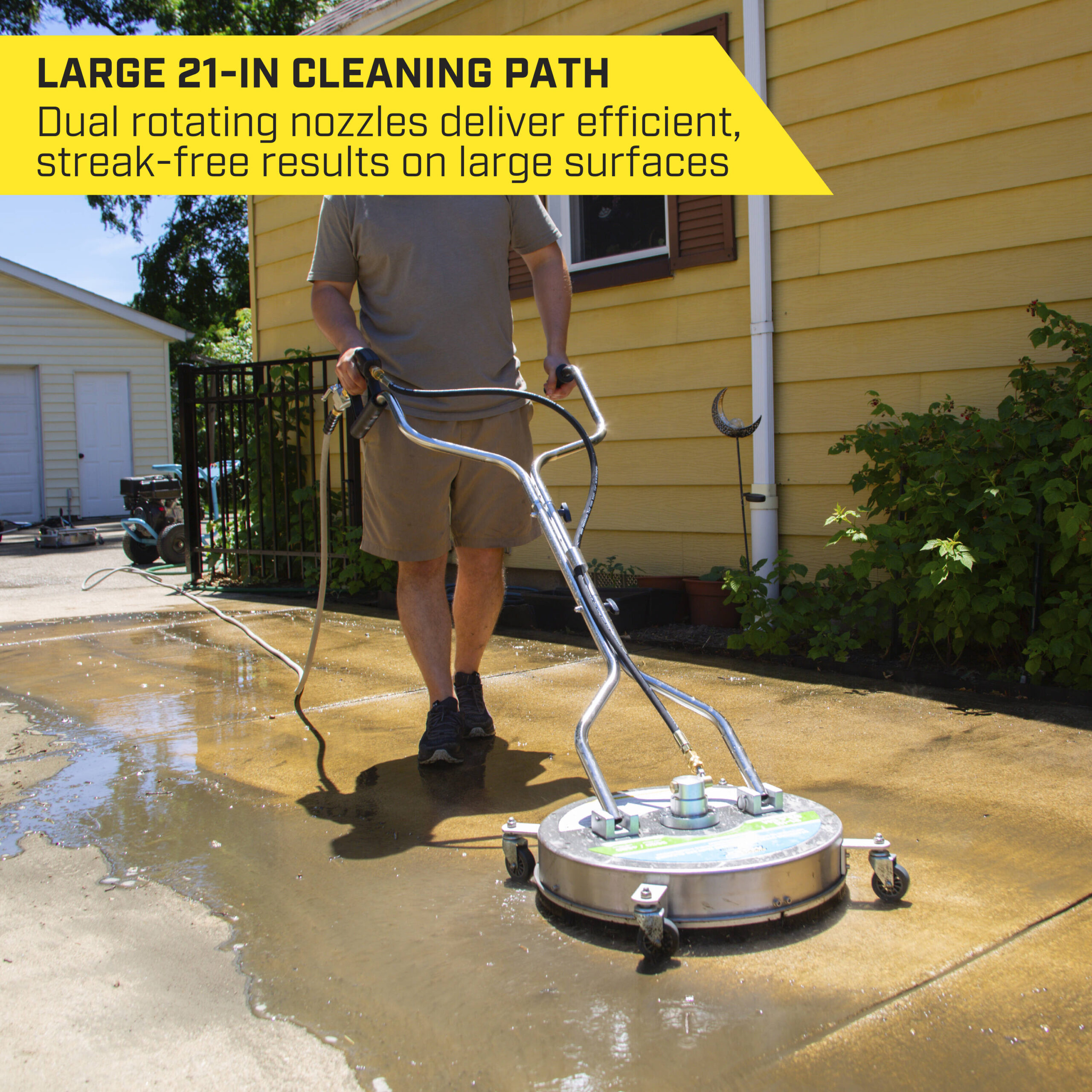 SurfaceMaxx Walk-Behind 21-in up to 4500-PSI Rotating surface cleaner for Gas pressure washers