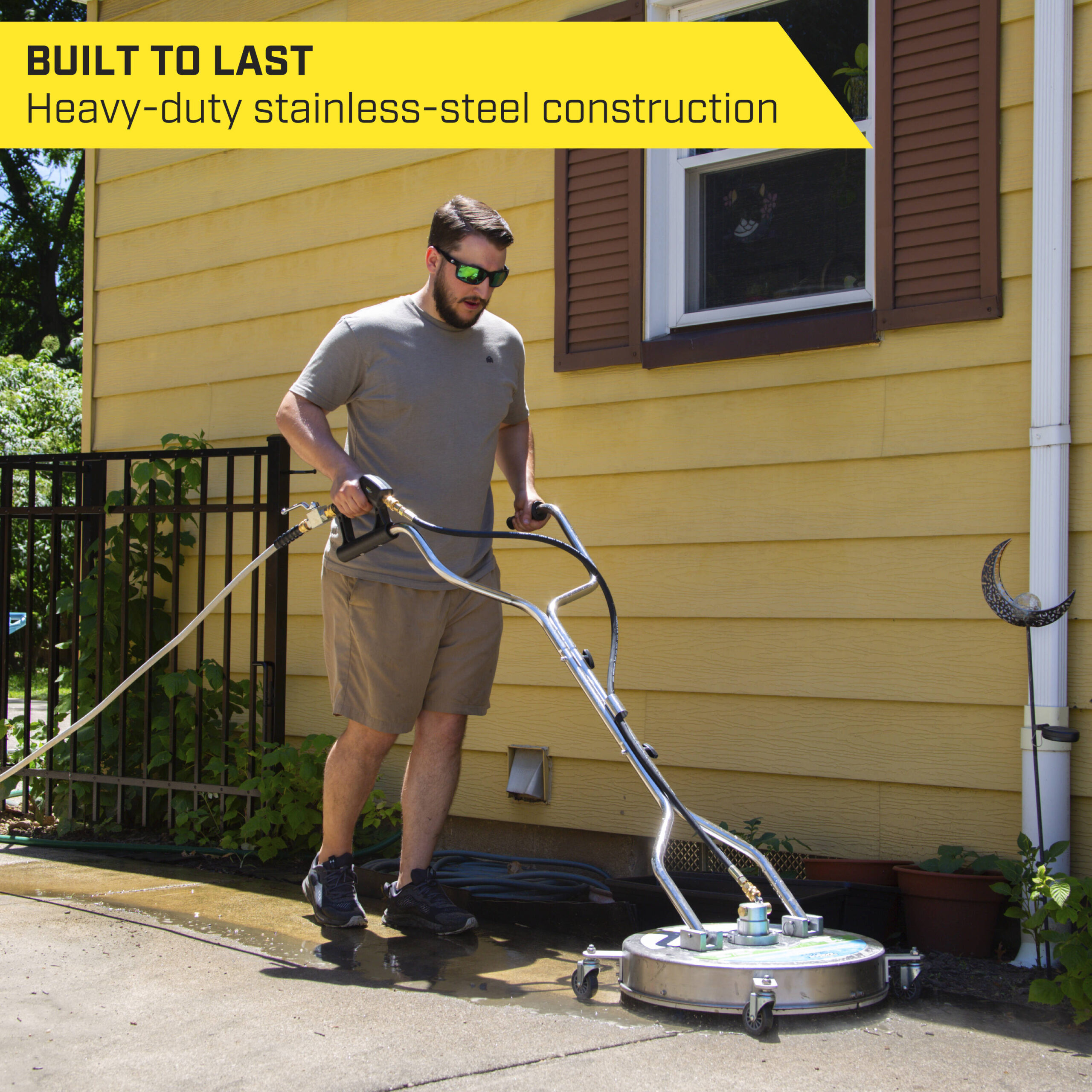 SurfaceMaxx Walk-Behind 21-in up to 4500-PSI Rotating surface cleaner for Gas pressure washers