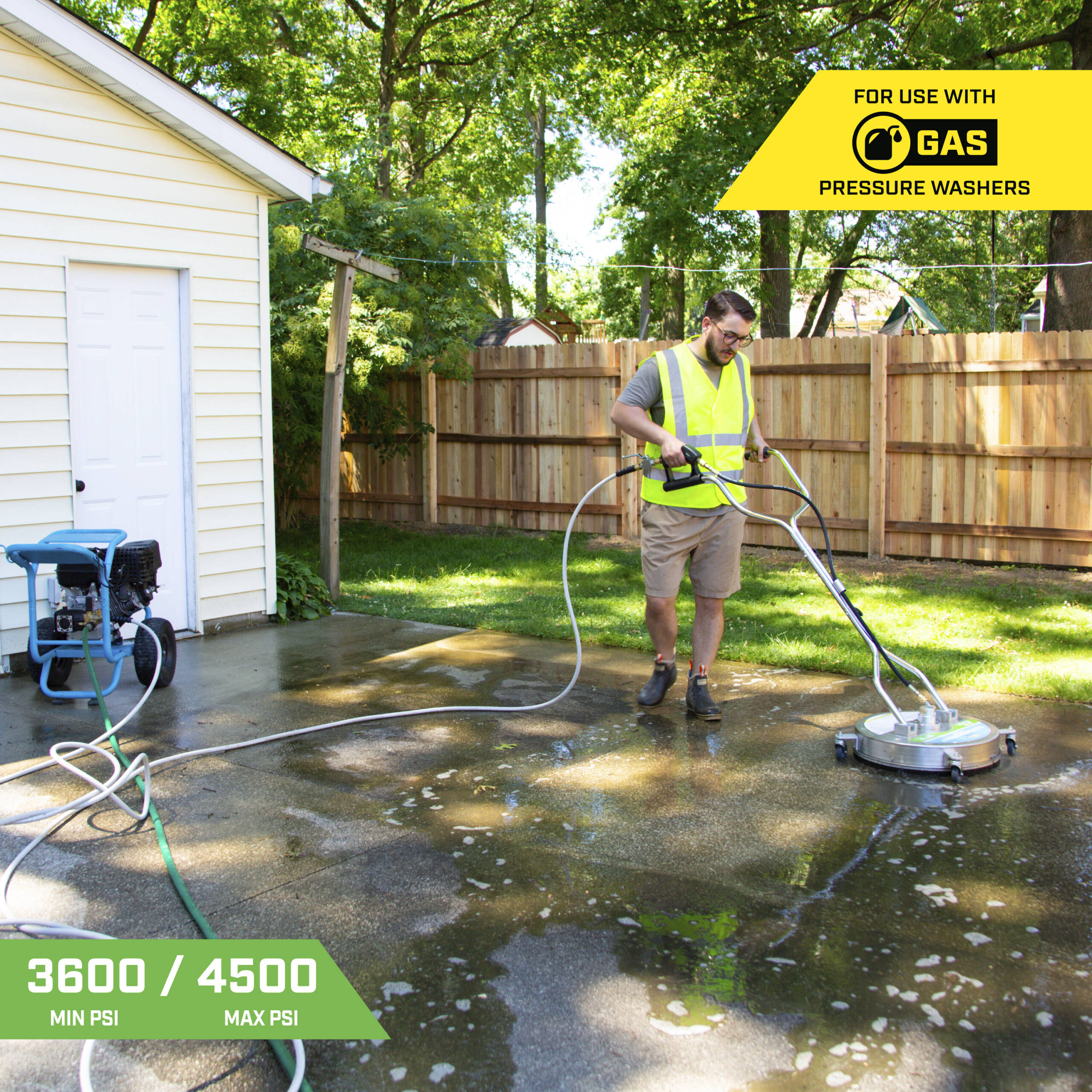SurfaceMaxx Walk-Behind 21-in up to 4500-PSI Rotating surface cleaner for Gas pressure washers