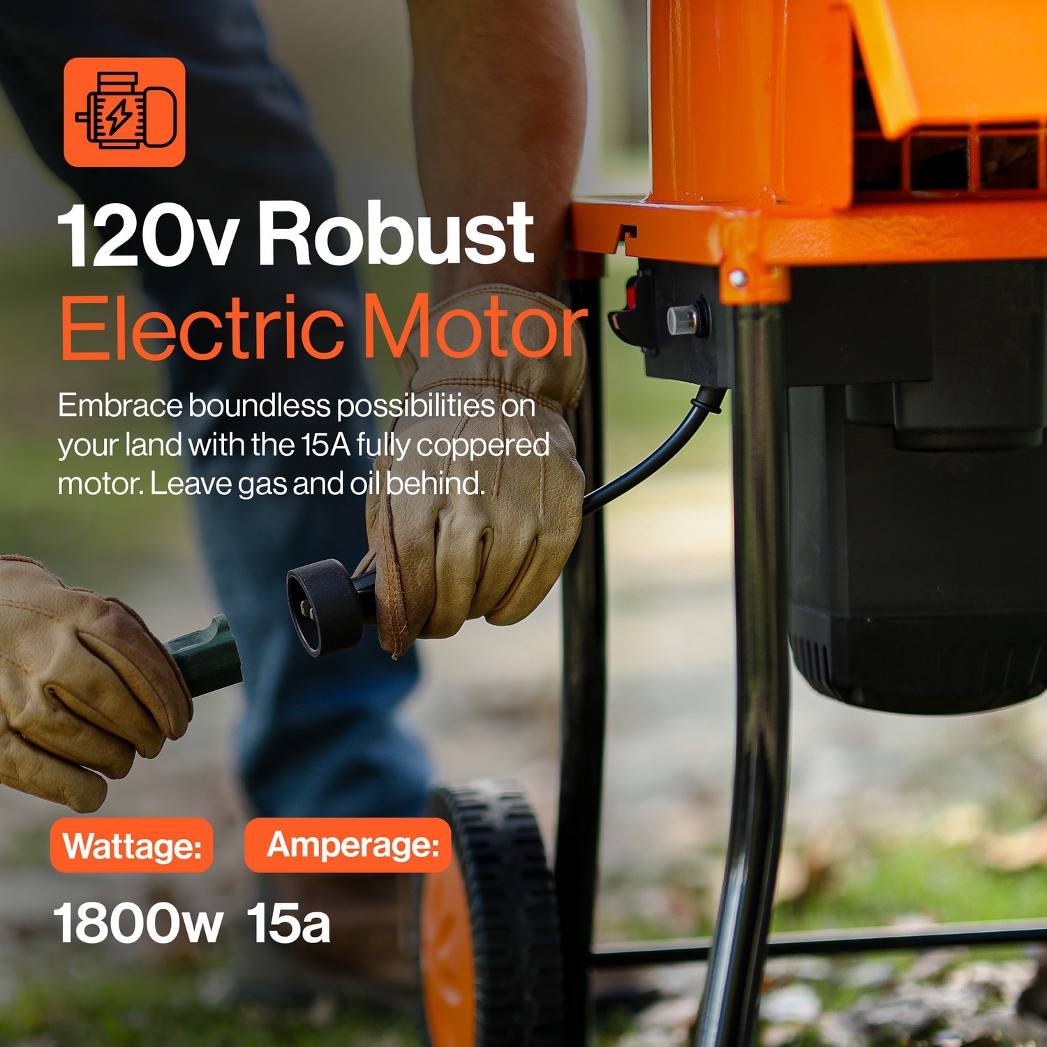 SuperHandy Electric Leaf Mulcher Shredder 15 -Amp 11-in Electric Leaf Mulcher