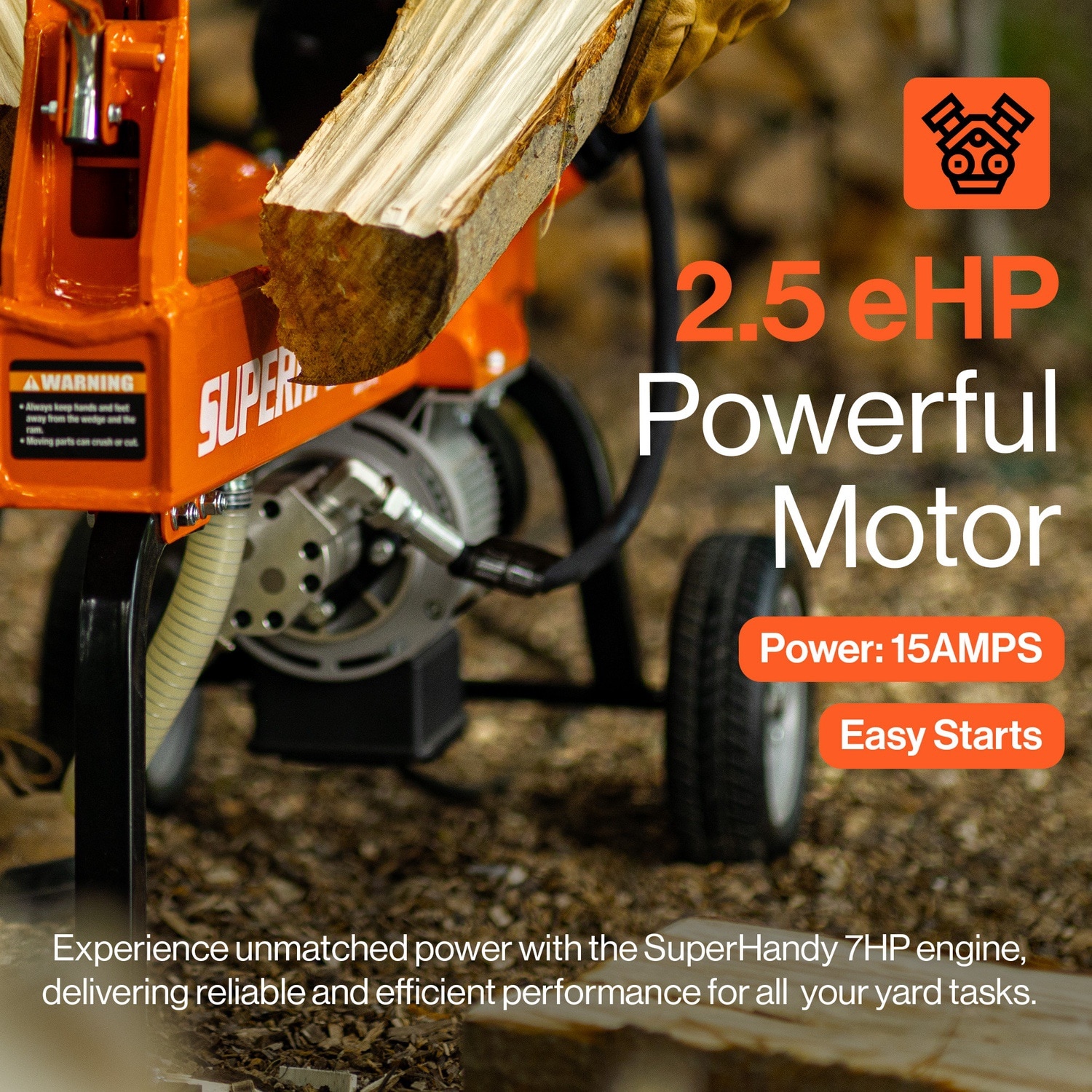 SuperHandy 14-Ton Electric Log Splitter 14 -Ton 15 -Amp Electric Log Splitter