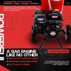 GreatCircleUSA Manual 7 -HP Gas Wood Chipper, 3-in Maximum Branch Diameter
