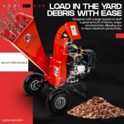 GreatCircleUSA Manual 7 -HP Gas Wood Chipper, 3-in Maximum Branch Diameter