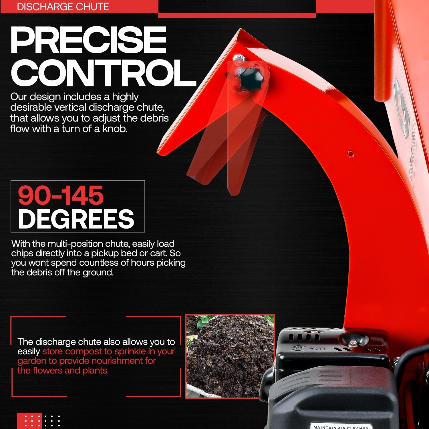 GreatCircleUSA Manual 7 -HP Gas Wood Chipper, 3-in Maximum Branch Diameter