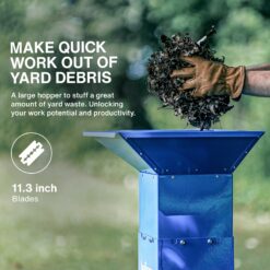 Landworks Heavy Duty Electric Leaf Mulcher 15 -Amp 1-in Electric Leaf Mulcher