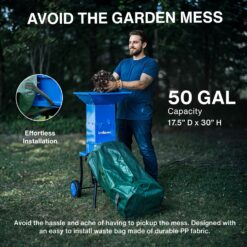 Landworks Heavy Duty Electric Leaf Mulcher 15 -Amp 1-in Electric Leaf Mulcher