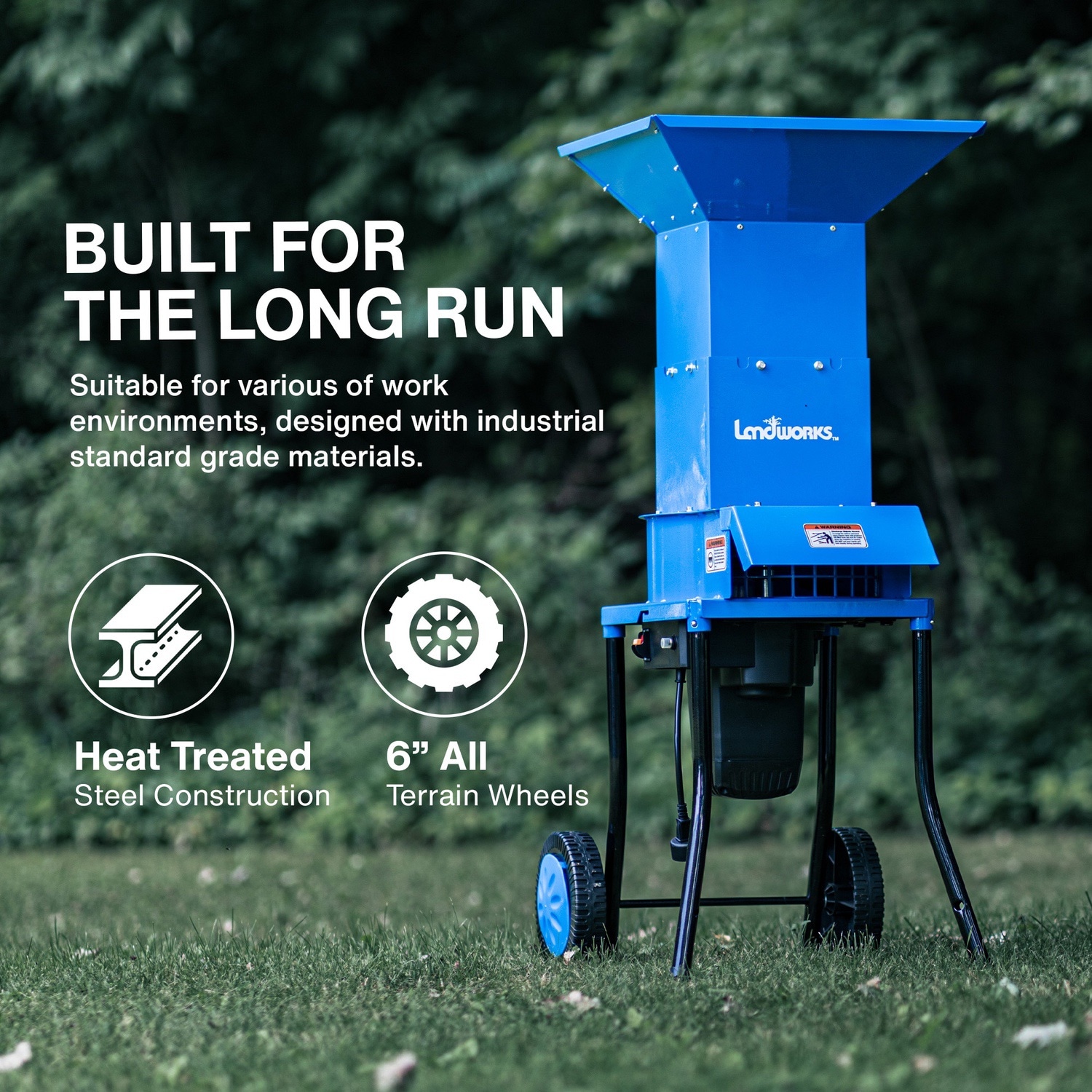 Landworks Heavy Duty Electric Leaf Mulcher 15 -Amp 1-in Electric Leaf Mulcher