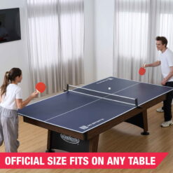 MD Sports Official Size Table Tennis Conversion Top, 4 Piece Foldable Design with Net - Blue
