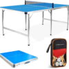 PRO-SPIN Midsize Ping Pong Table & High-Performance Ping Pong Paddle 2 Player Set