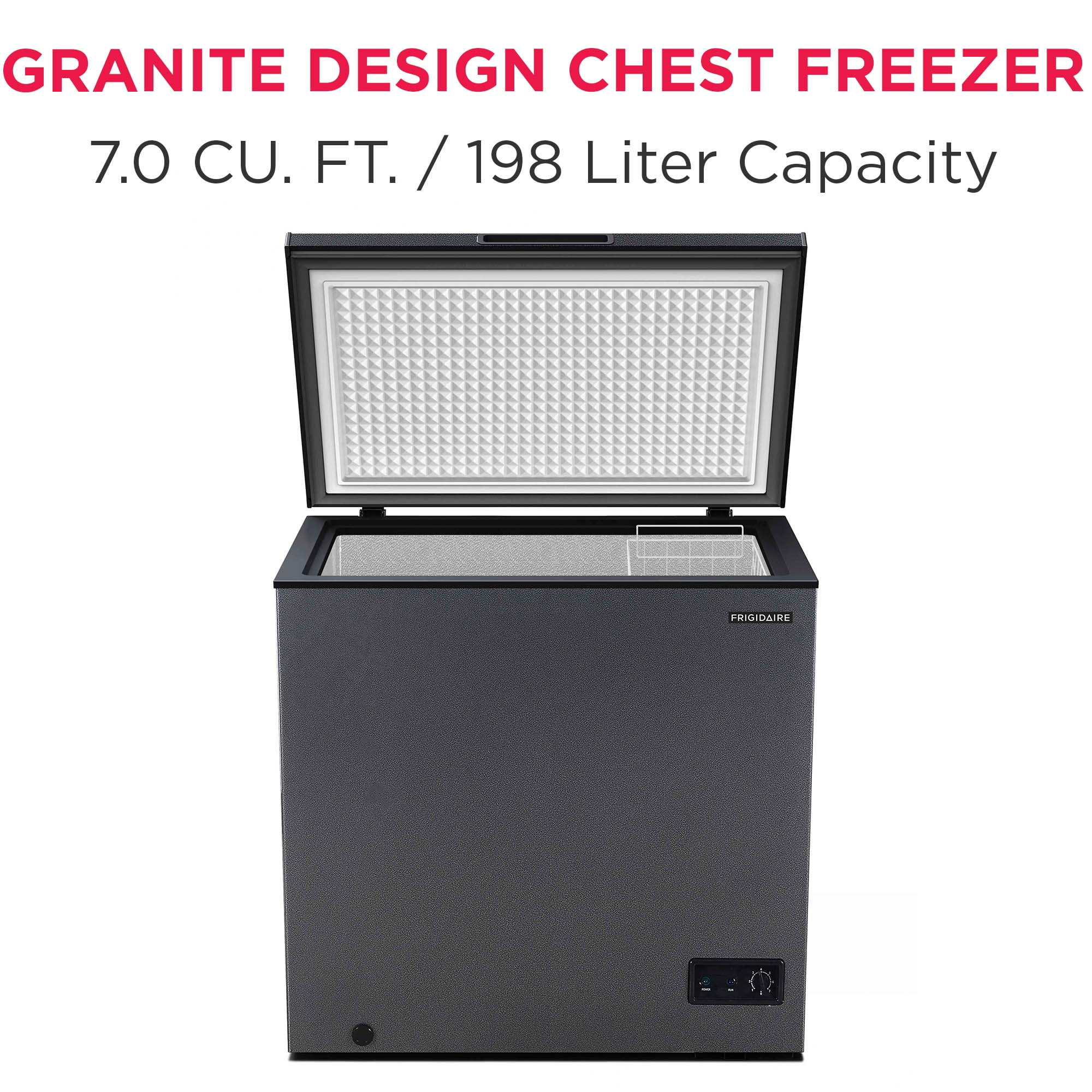 Frigidaire, 7.0 CU. ft. Chest Freezer, BlackGranite Finish, EFRF7013