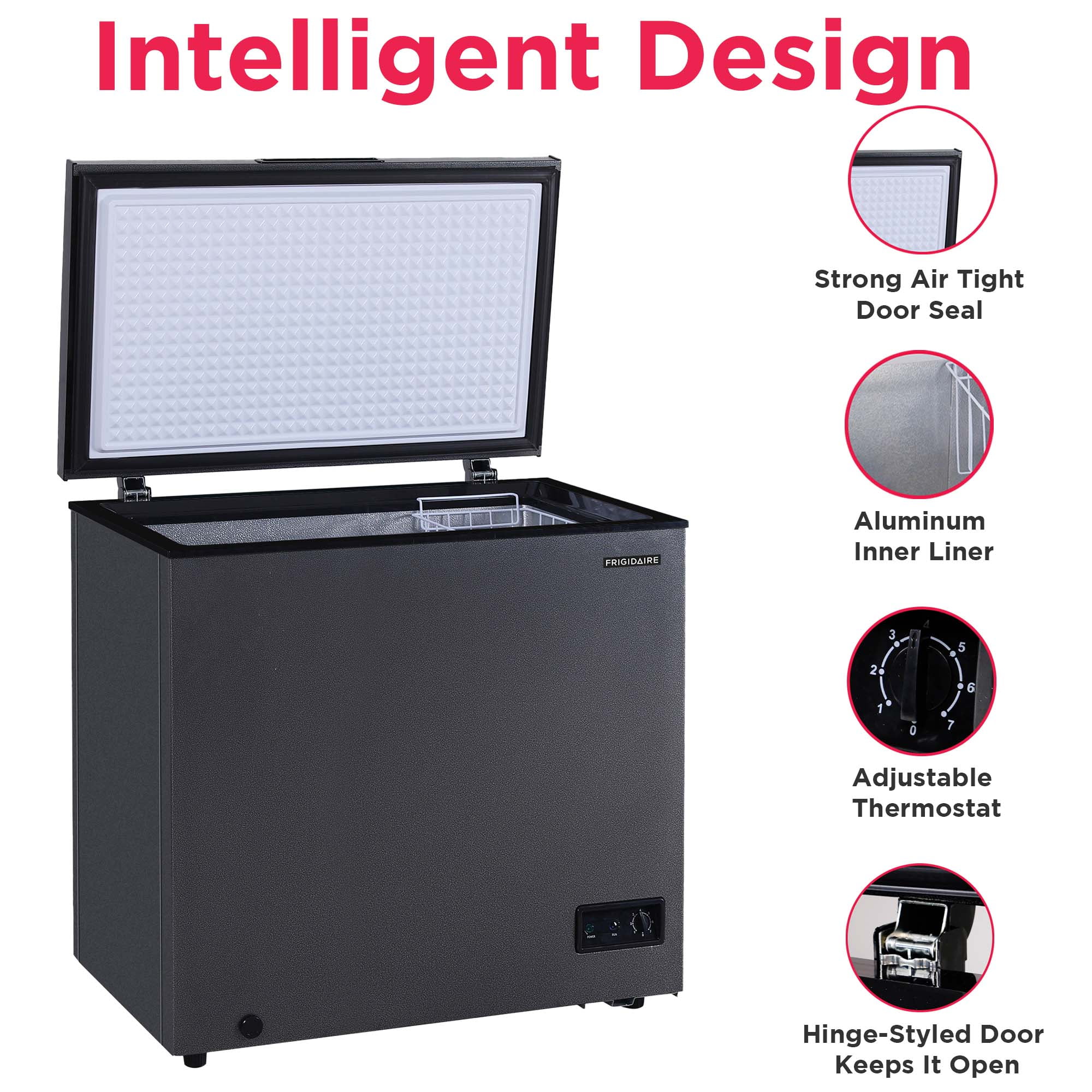 Frigidaire, 7.0 CU. ft. Chest Freezer, BlackGranite Finish, EFRF7013