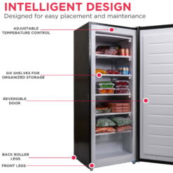 Frigidaire 6.5 Cu. ft. Upright Freezer, Platinum Silver, EFRF698