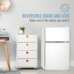 Keystone New Standard 3.1 Cu. ft. 18.5 in W Compact Standard Door Refrigerator/Freezer, White, KSTRC312CW
