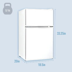 Keystone New Standard 3.1 Cu. ft. 18.5 in W Compact Standard Door Refrigerator/Freezer, White, KSTRC312CW