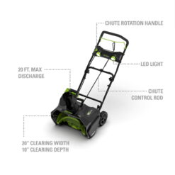 Greenworks 80V 20" Cordless Brushless Snow Blower, Battery Not Included, 2601302