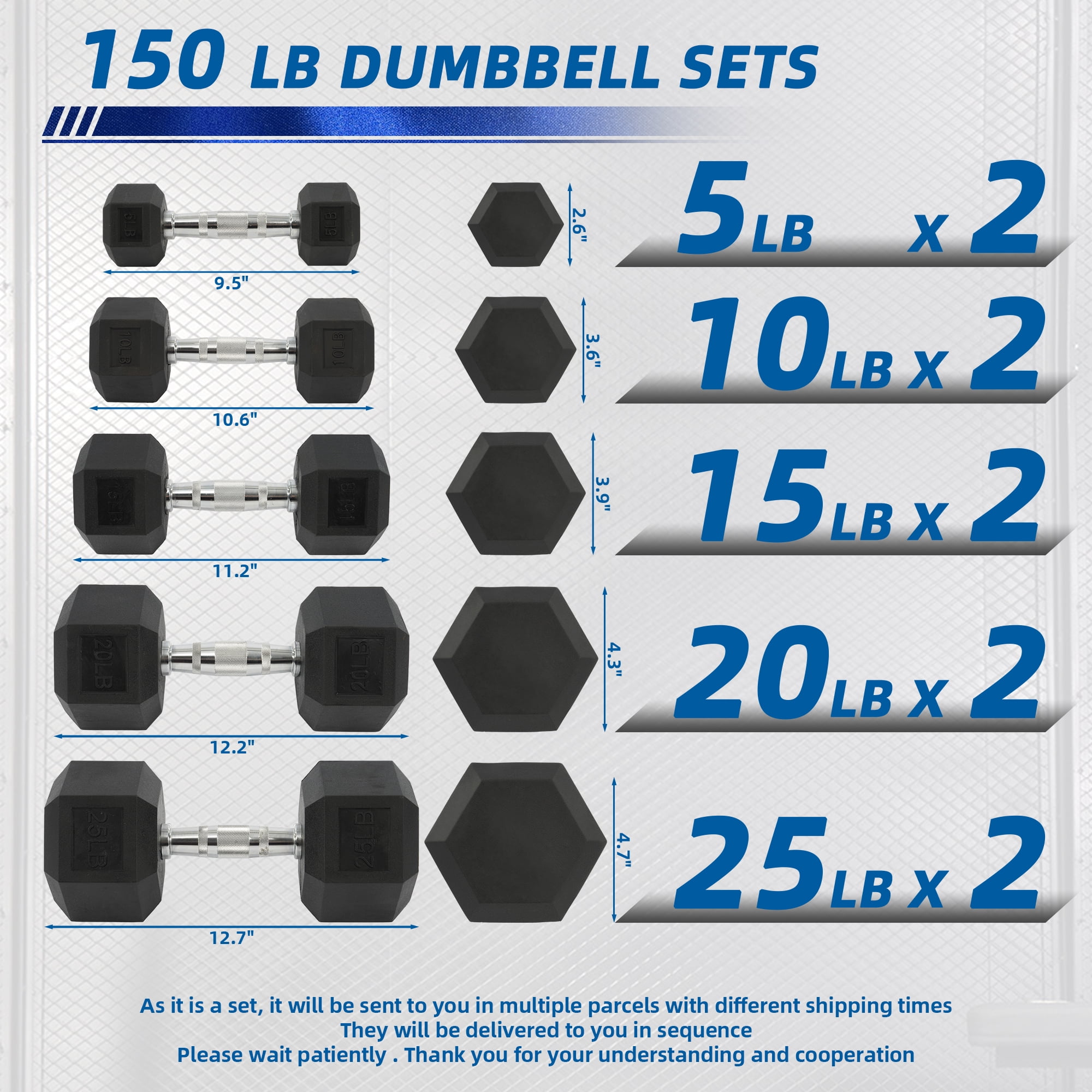 BalanceFrom 150LB Coated Hex Dumbbell Weight Set and A-Frame Storage Rack, 5-25 lbs Pairs