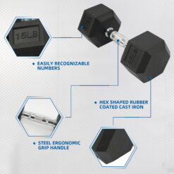 BalanceFrom 150LB Coated Hex Dumbbell Weight Set and A-Frame Storage Rack, 5-25 lbs Pairs