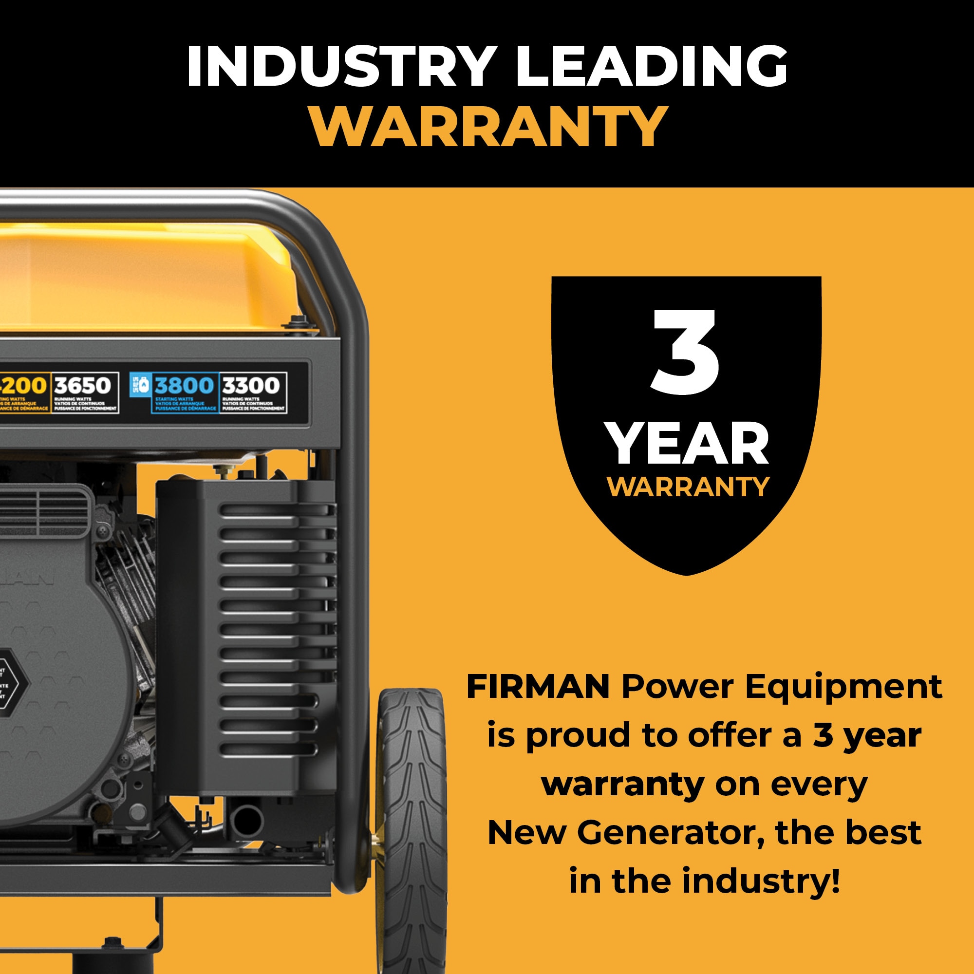 Firman WH03562OF Electric Start 120V Open Frame 4400 -Watt Dual Fuel (Gasoline/Propane) Inverter Generator