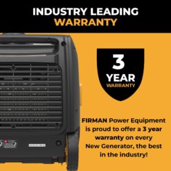 Firman W03385 Electric Start 120V RV Ready 3650 -Watt Single Fuel (Gasoline) Inverter Generator