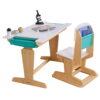 KidKraft Grow Together Pocket Adjustable Wooden Desk and Chair, Natural