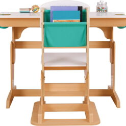 KidKraft Grow Together Pocket Adjustable Wooden Desk and Chair, Natural