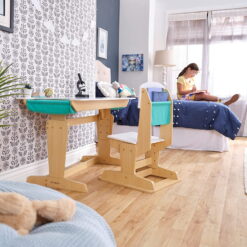 KidKraft Grow Together Pocket Adjustable Wooden Desk and Chair, Natural