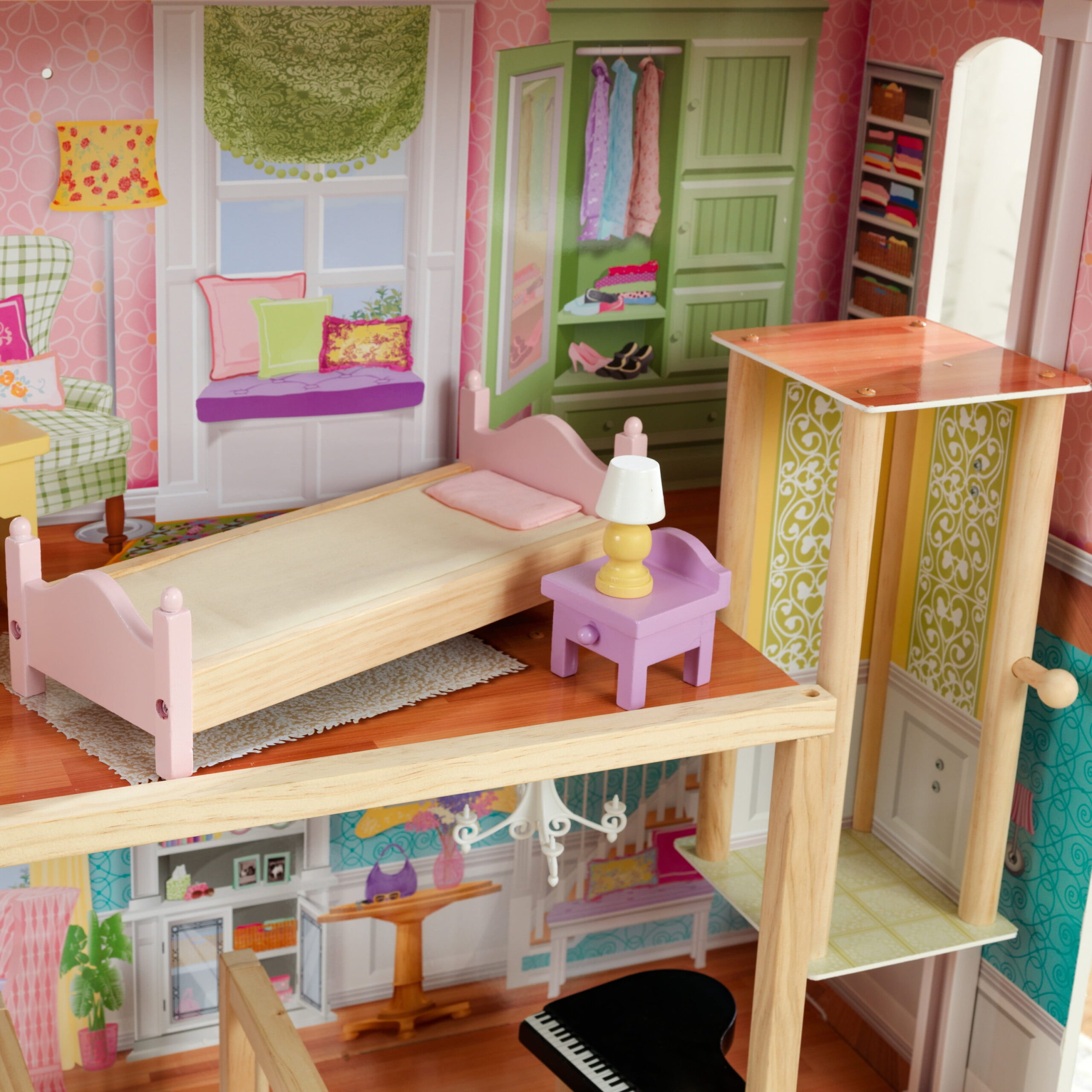 KidKraft Grand View Mansion Wooden Dollhouse with 34 Accessories