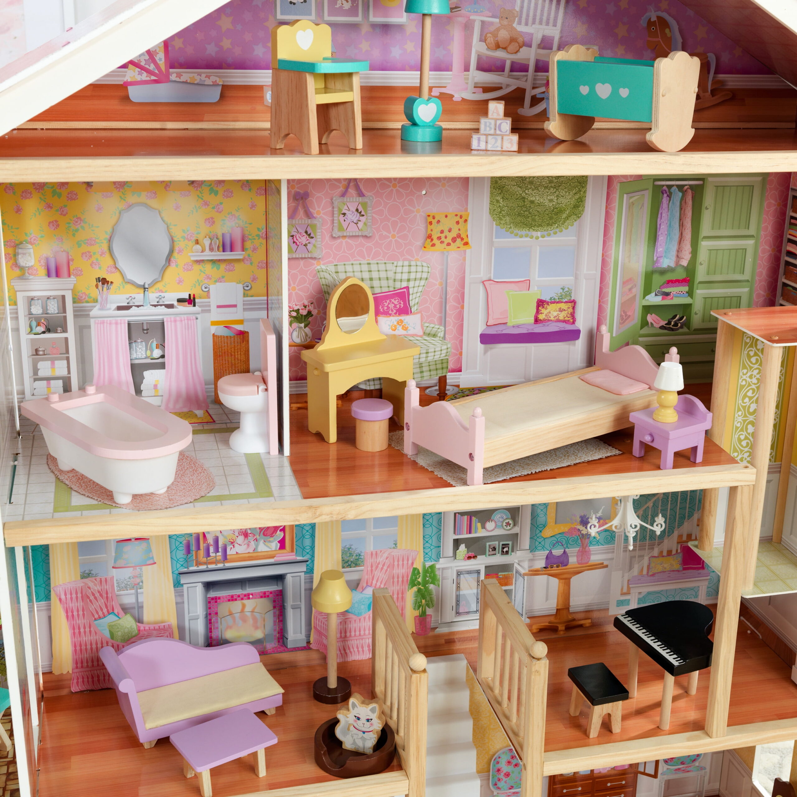 KidKraft Grand View Mansion Wooden Dollhouse with 34 Accessories