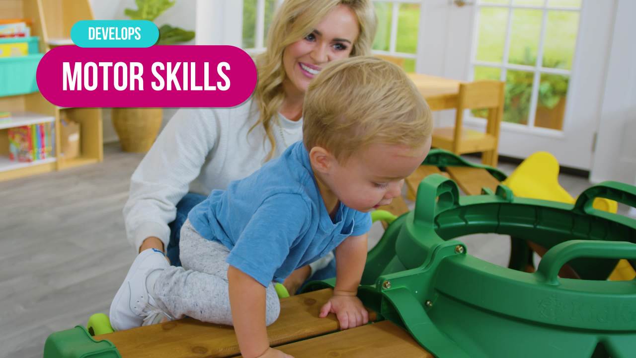 KidKraft Hideout Hollow Toddler Climber with Slide and Peek-a-Book Flap