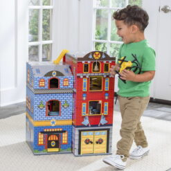 KidKraft Everyday Heroes Wooden Foldable Playset with 26 Pieces