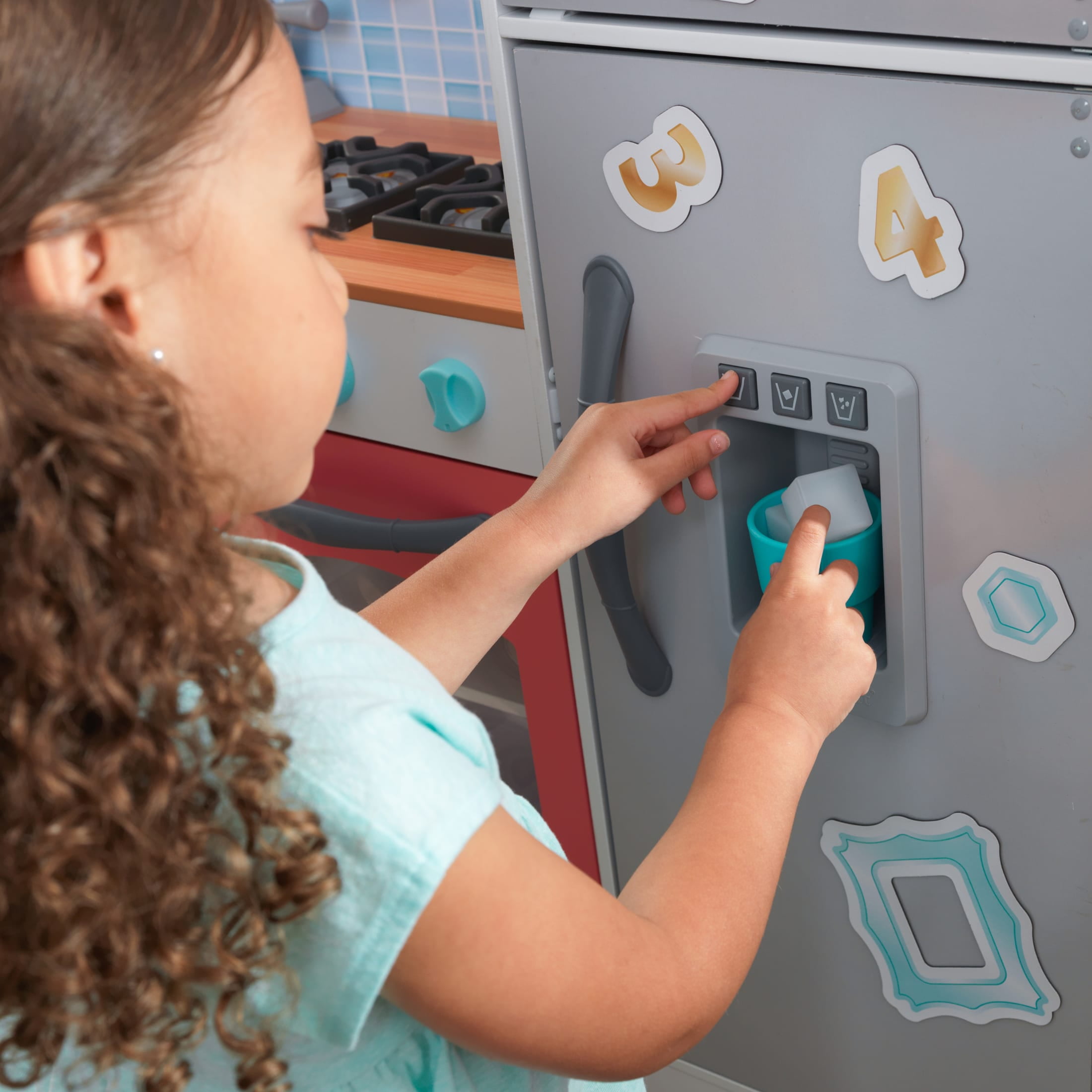 KidKraft Mosaic Magnetic Play Kitchen with Ice Maker & Accessory Play Set