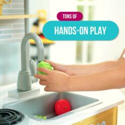 KidKraft Uptown Natural Play Kitchen with Chalkboard & Towel Rack