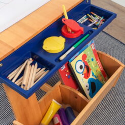 KidKraft Wooden Art Table with Drying Rack & Storage Bins, Natural
