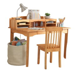 KidKraft Avalon Wooden Children's Desk with Hutch, Chair and Storage - Natural