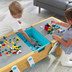 KidKraft Building Bricks Play N Store Wooden Table, Kids Activity Table, Natural, for Ages 3+ Years
