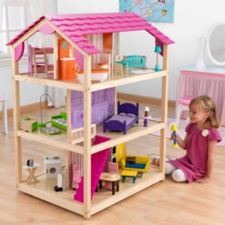 KidKraft So Chic Wooden Dollhouse with Wheels and 46 Accessories