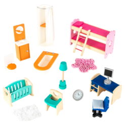 KidKraft So Chic Wooden Dollhouse with Wheels and 46 Accessories