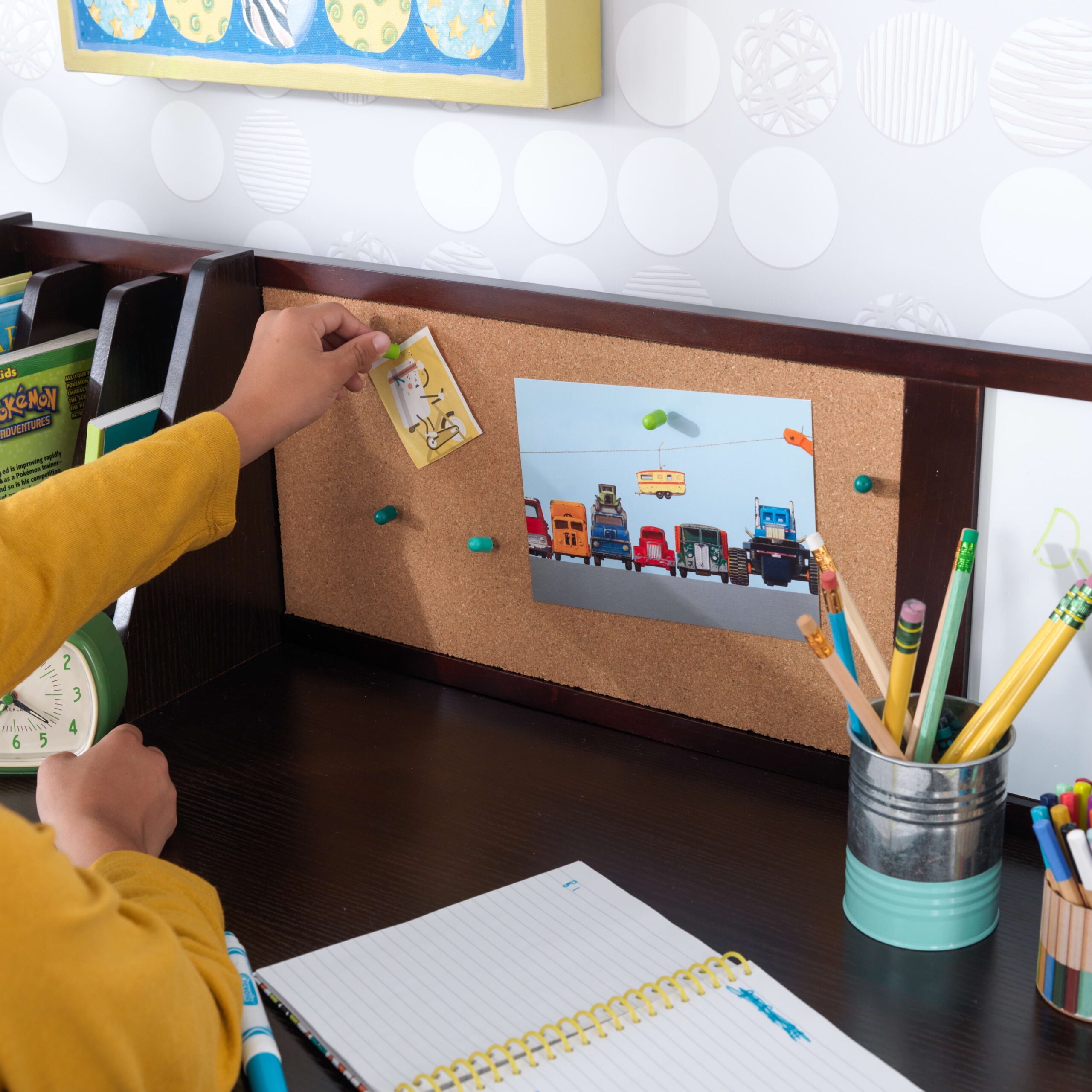 KidKraft Wooden Children's Study Desk with Chair, Espresso, For Ages 5+